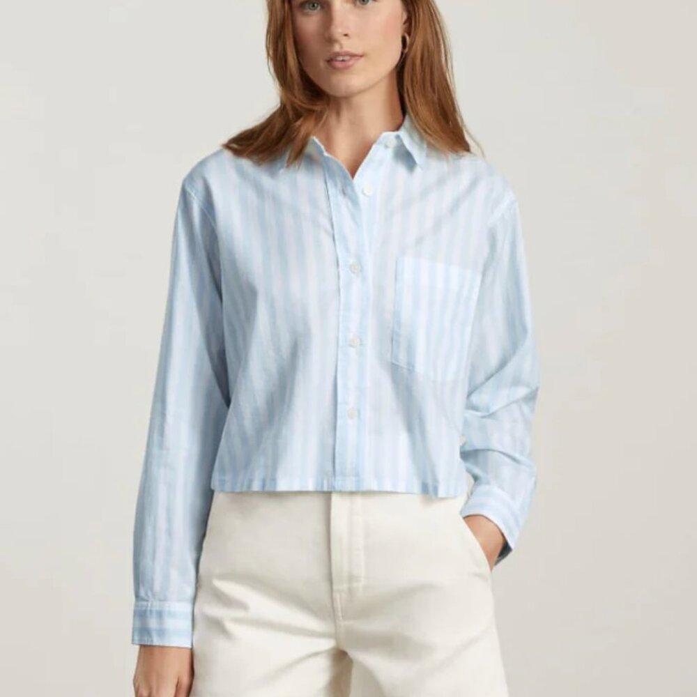 Everlane Silky Cotton Way-Short Shirt, size XS